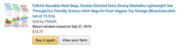 Reusable Mesh Bags from Amazon (click to shop)
