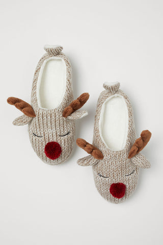 H&M Reindeer Knitted slippers (HKD$99.90)