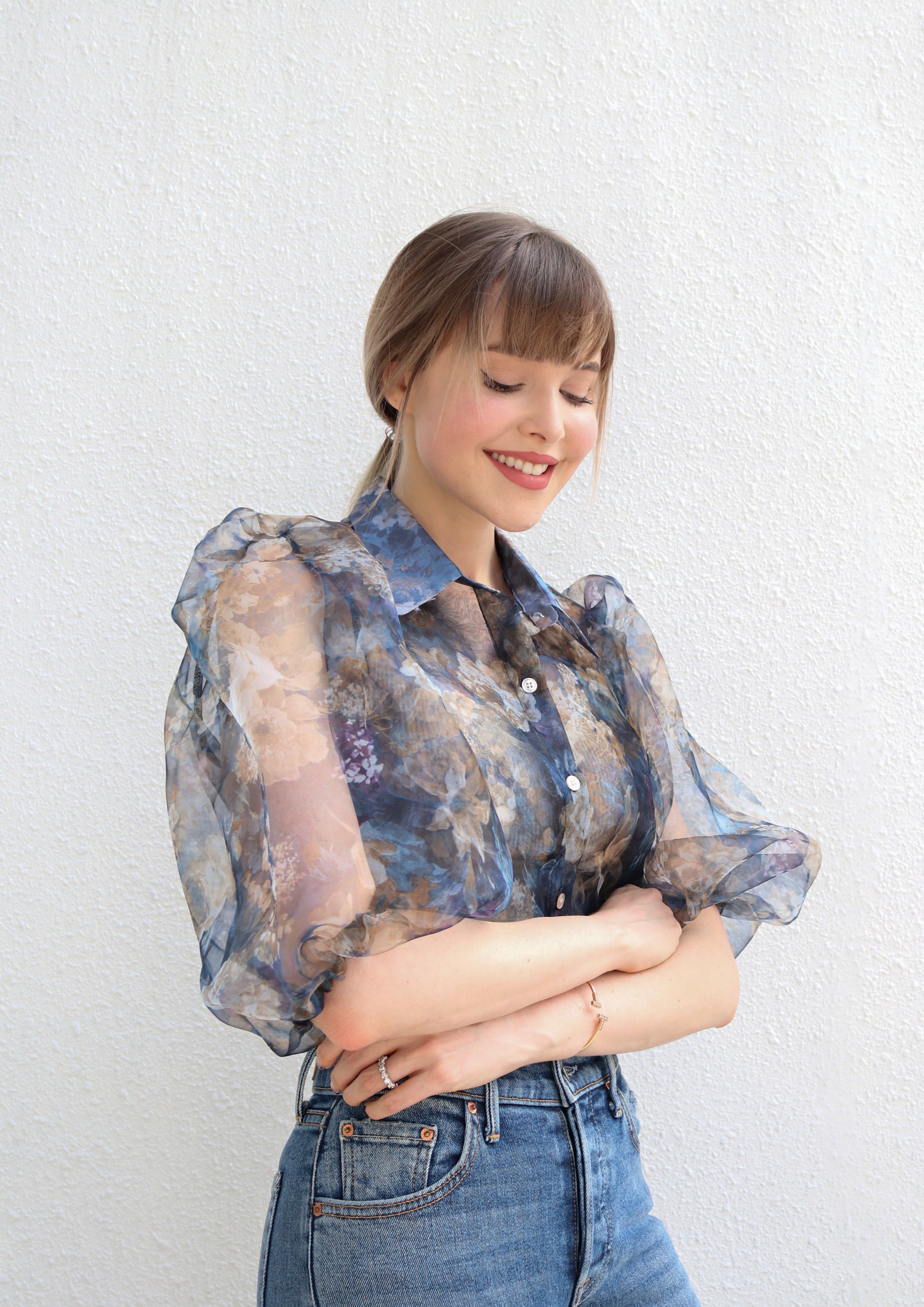 floral sheer blouse