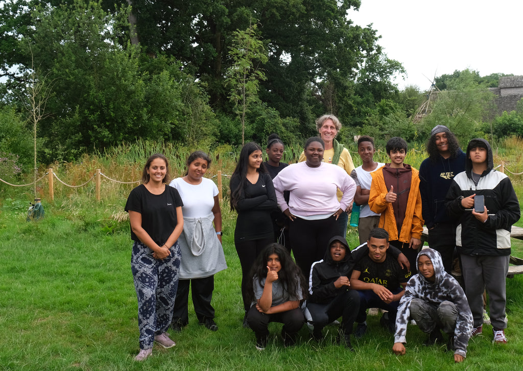 Ayesha Ahmed-Mendoza with a Black2Nature camp group