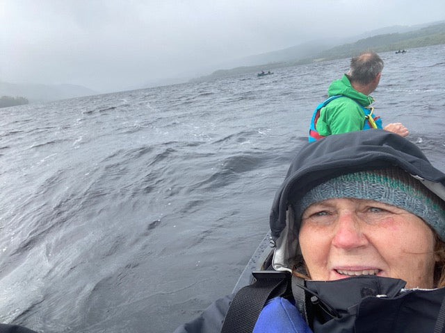 Jo Roberts, CEO of Wilderness Foundation, kayaking on Loch Awe