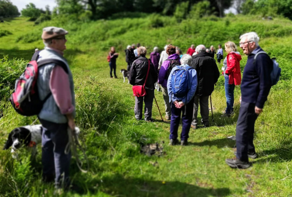 Group from Dementia Adventure on a guided nature walk.