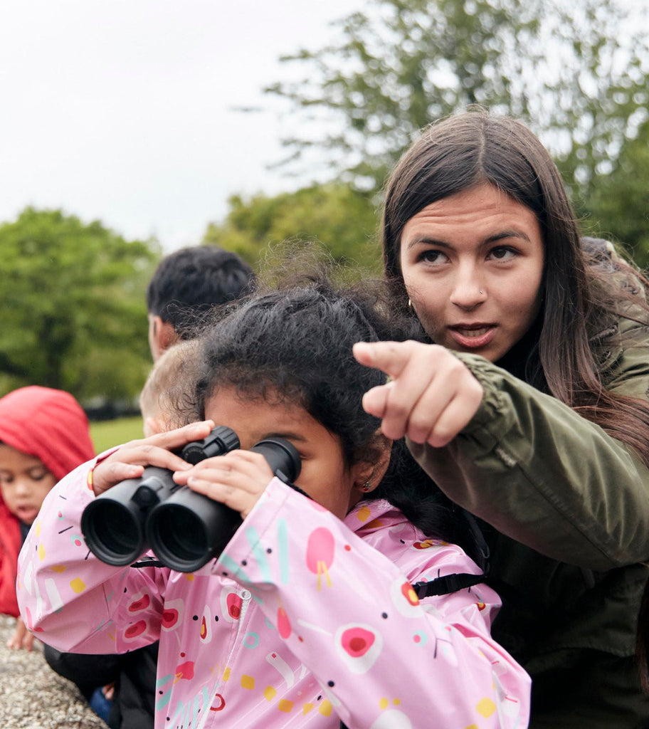 Mya-Rose Craig supporting a young birdwatcher