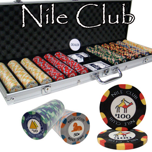 husmor Kontoret Skabelse 500 Nile Club 10g Ceramic Poker Chip Set with Aluminum Case