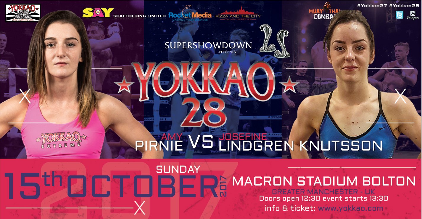 Amy Pirnie faces Josefine “Little Thunder” Lindgren Knutsson at YOKKAO 28