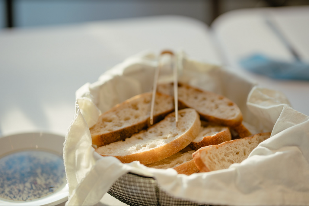 bowl of rustic bread 