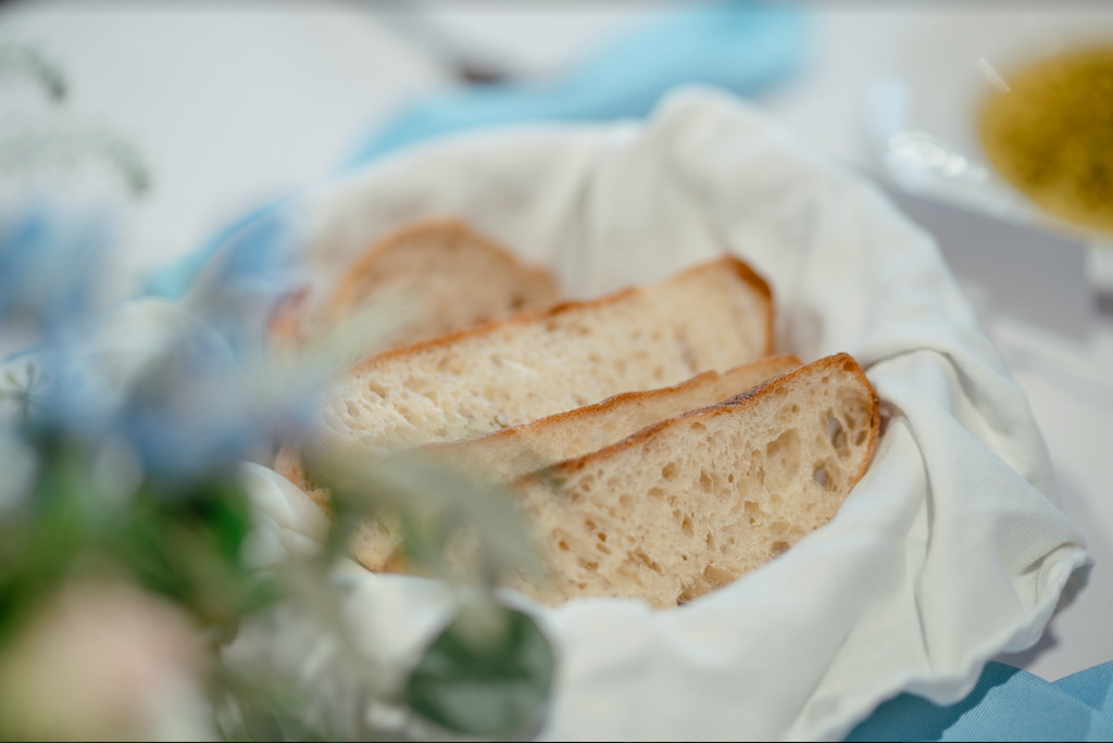 bowl of rustic bread 