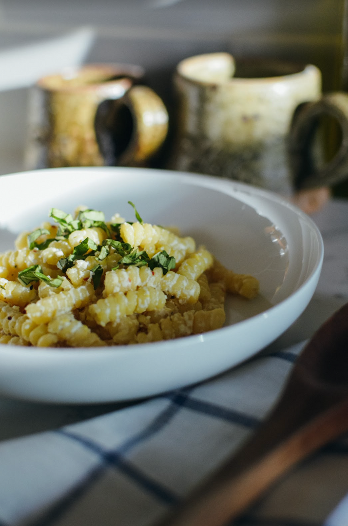 lemon ricotta pasta in bowl