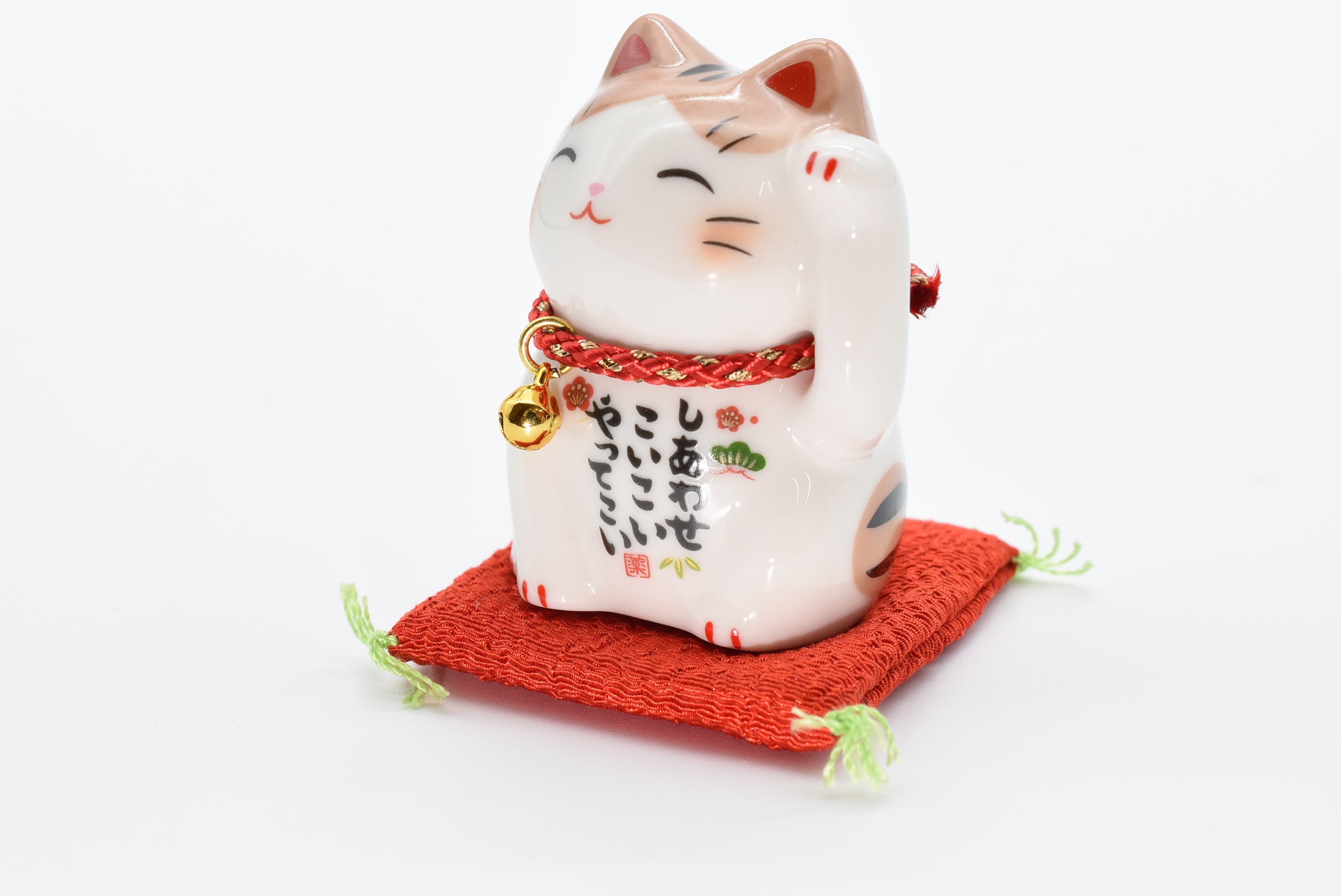 Maneki Neko Brown color Beckoning Cat Lucky cat for good luck H6