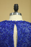 Hot V Neck Mother Of The Bride Dresses Dark Royal Blue Sweep Train With Ruffle Cap Sleeves