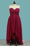 Asymmetrical Bridesmaid Dresses Sweetheart Ruched Bodice A