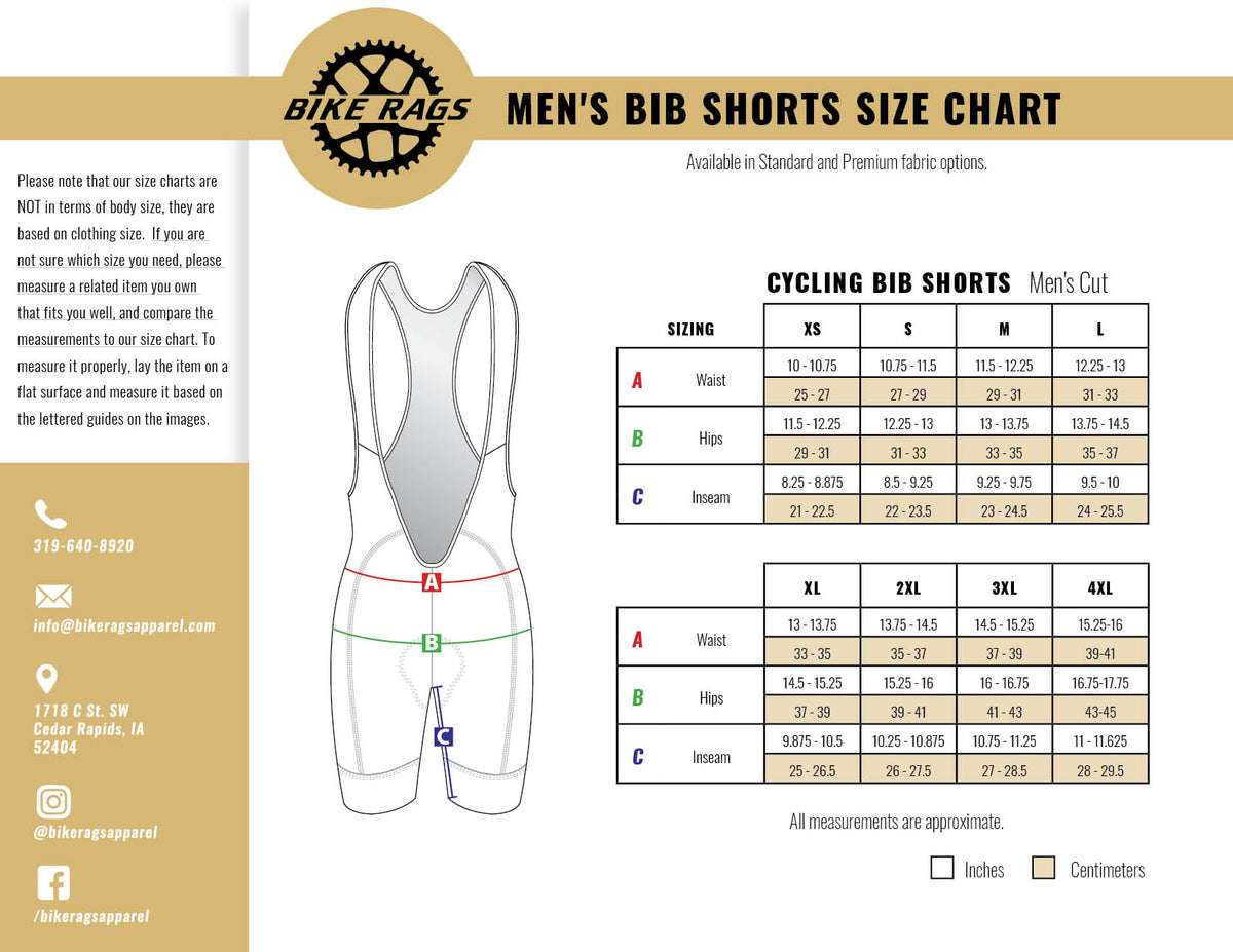 Cycling Jersey  Bib Size Chart - Monton Official