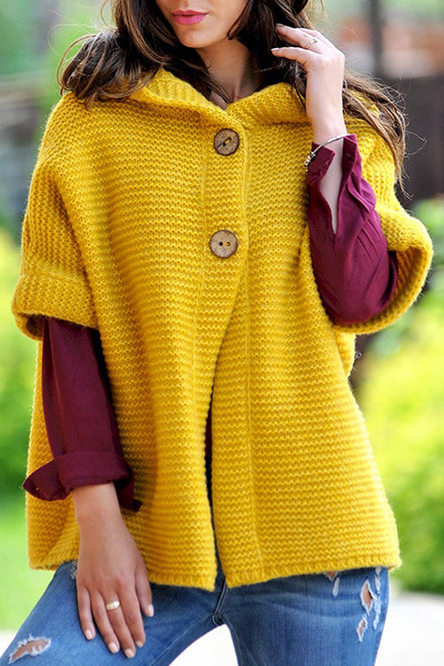 short hooded cardigan