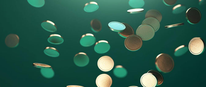 gouden munten die in de lucht hangen: aandelen crowdfunding