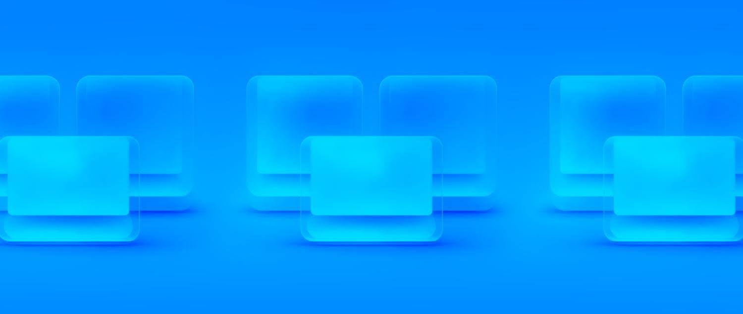 decoratieve vierkanten op een blauwe achtergrond