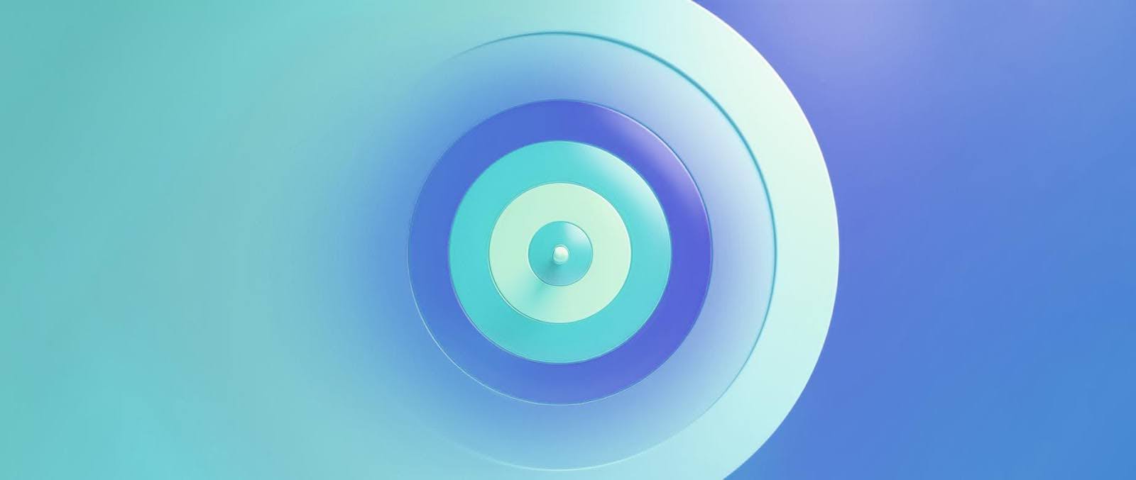 Blauwe cirkels die samen een doel vormen