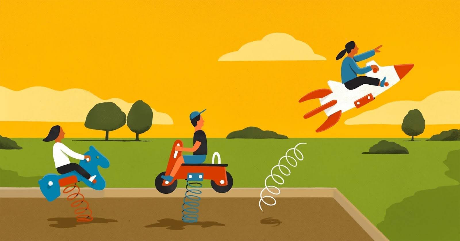 Een afbeelding van kinderen op een speelplaats als visuele weergave van bedrijfsideeën voor kinderen