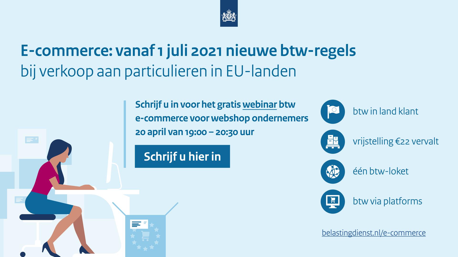 Banner van de Belastingdienst over de nieuwe EU regels voor e-commerce