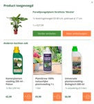 Screenshot van aanbevolen producten op de website van Bakker.com