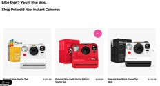 Screenshot met voorbeeld van upselling op de website van Polaroid 
