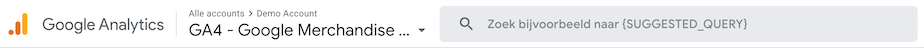 Google Analytics 4 zoekbalk