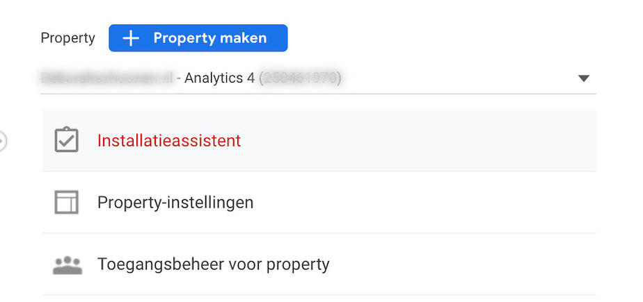 Google Analytics 4 instelassistent