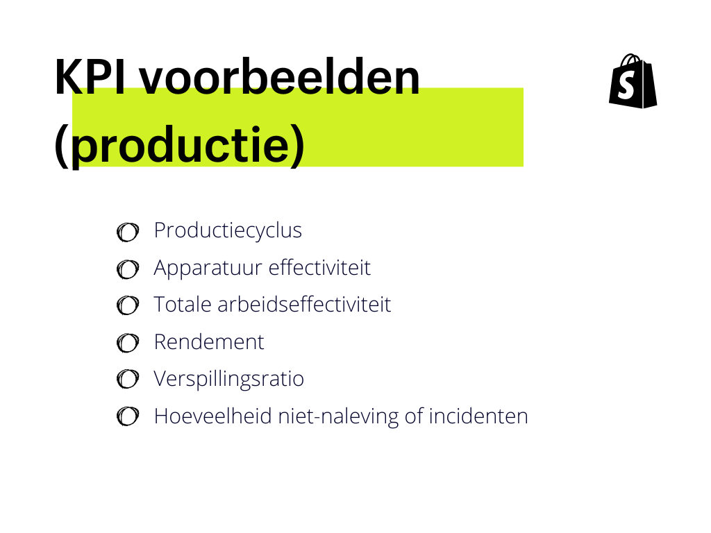 KPI voorbeelden productie