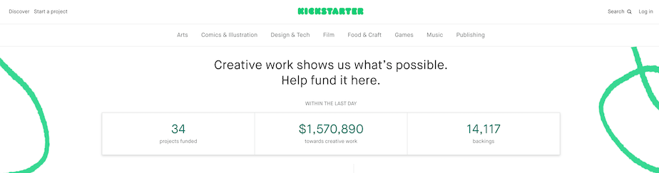 Kickstarter screenshot