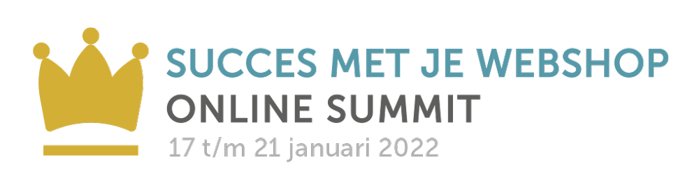 Banner van de E-commerce summit 'Succes met je Webshop'