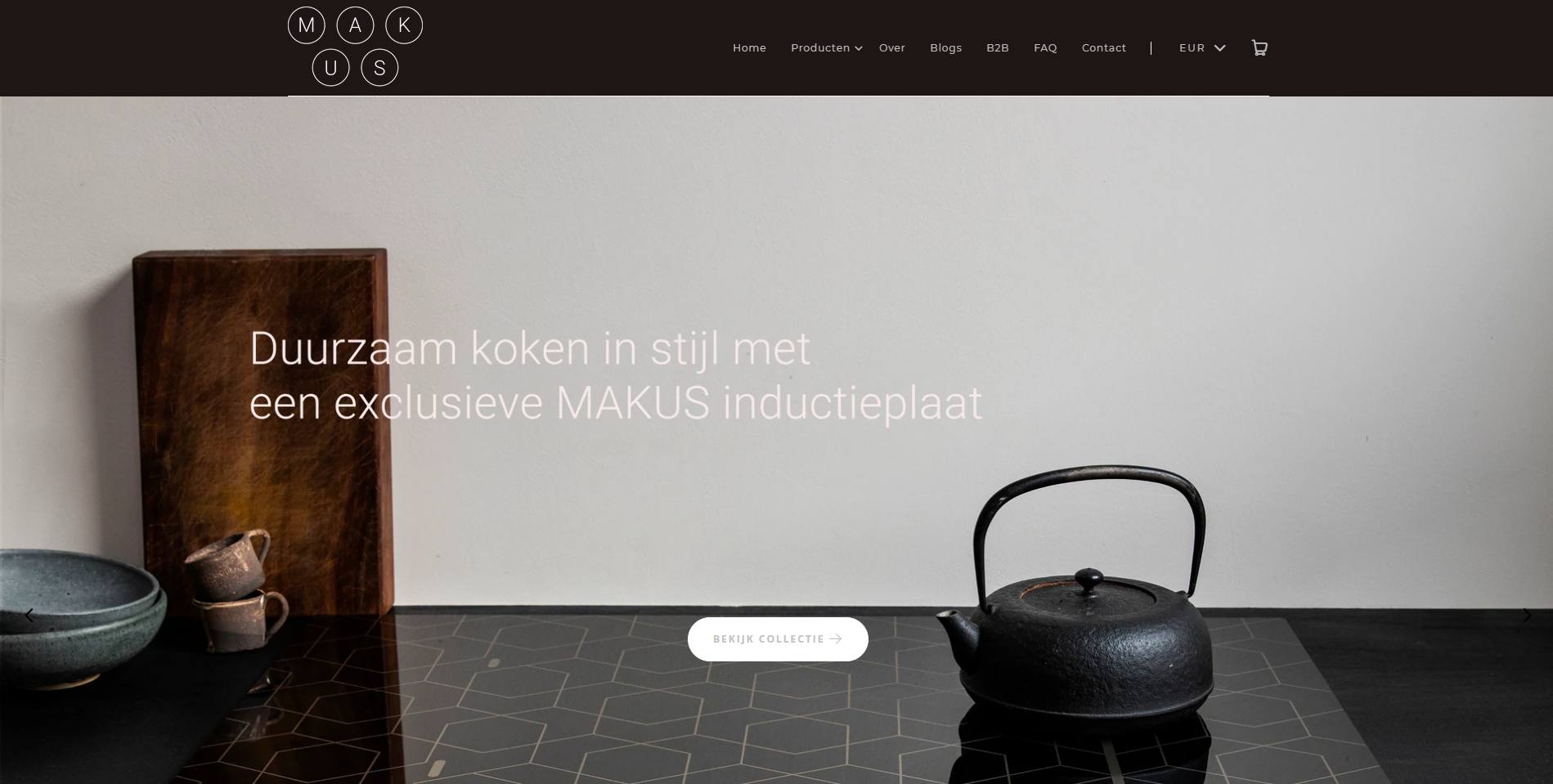 MAKUS Shopify-webshop voorbeeld
