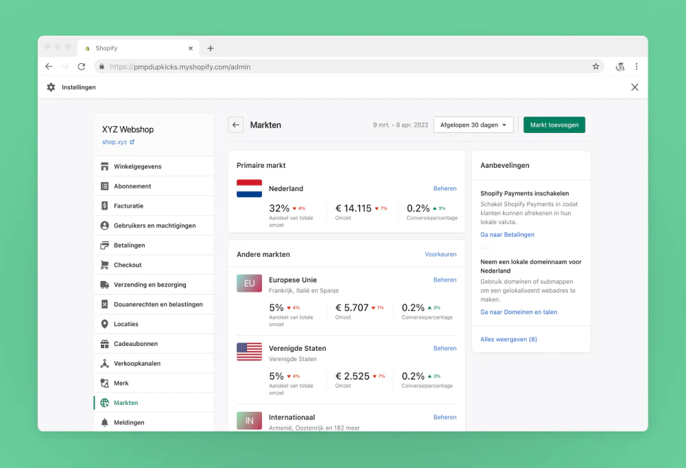 Shopify Markets Nederland