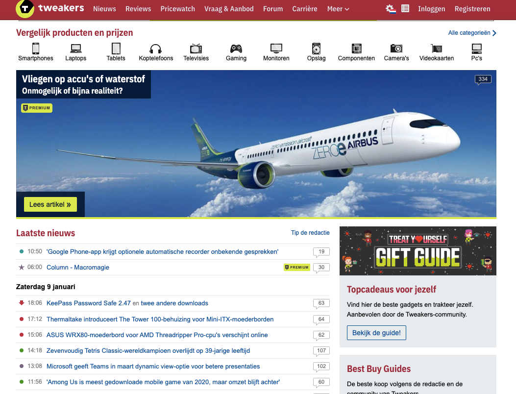  prijsvergelijkingssite Tweakers.nl