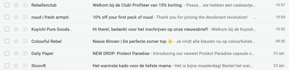 afzender mailings voorbeelden