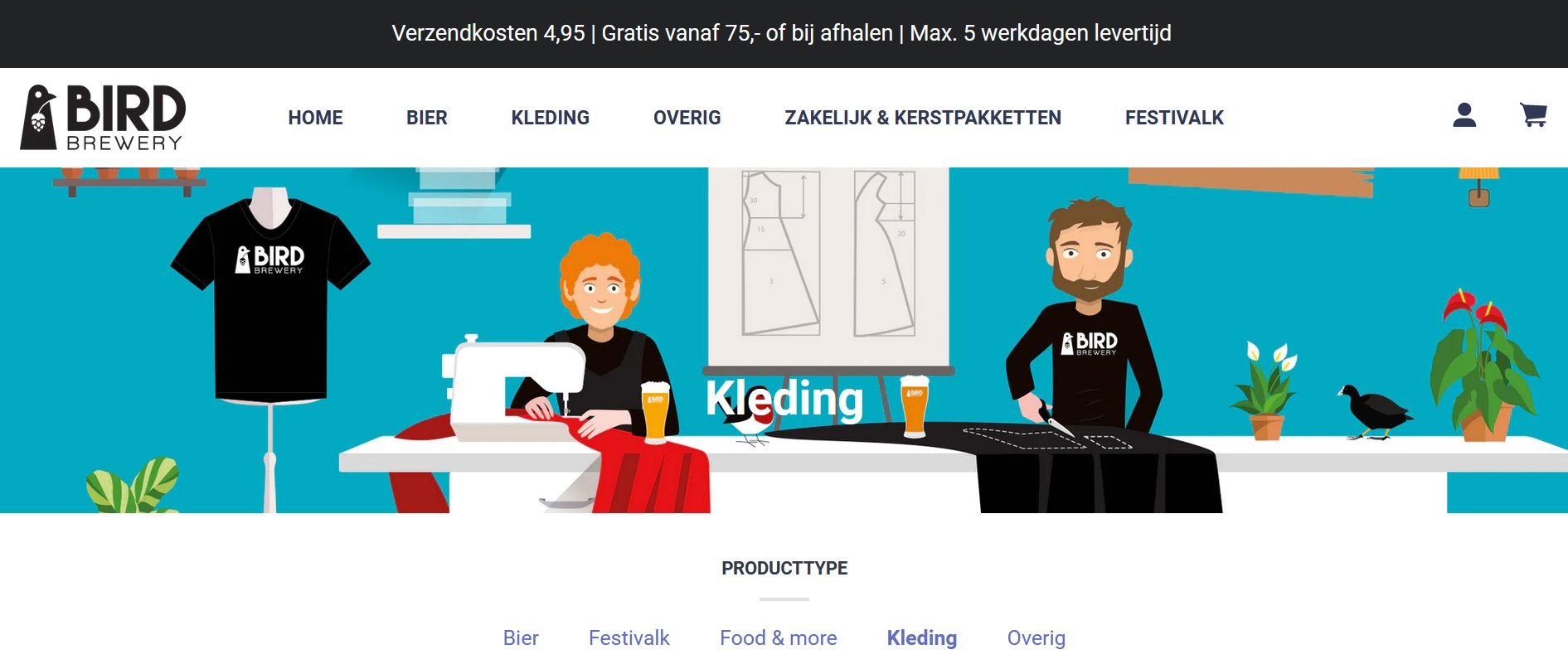 bird shopify webshop nederland