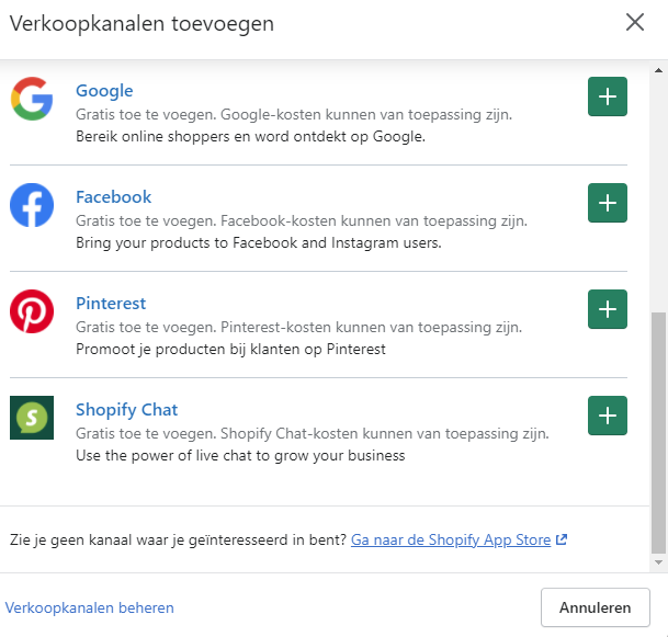 Facebook-kanaal instellen stap 2