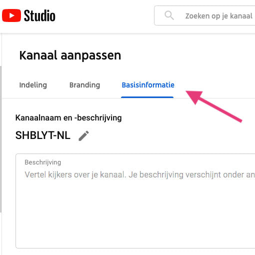 YouTube kanaalinformatie