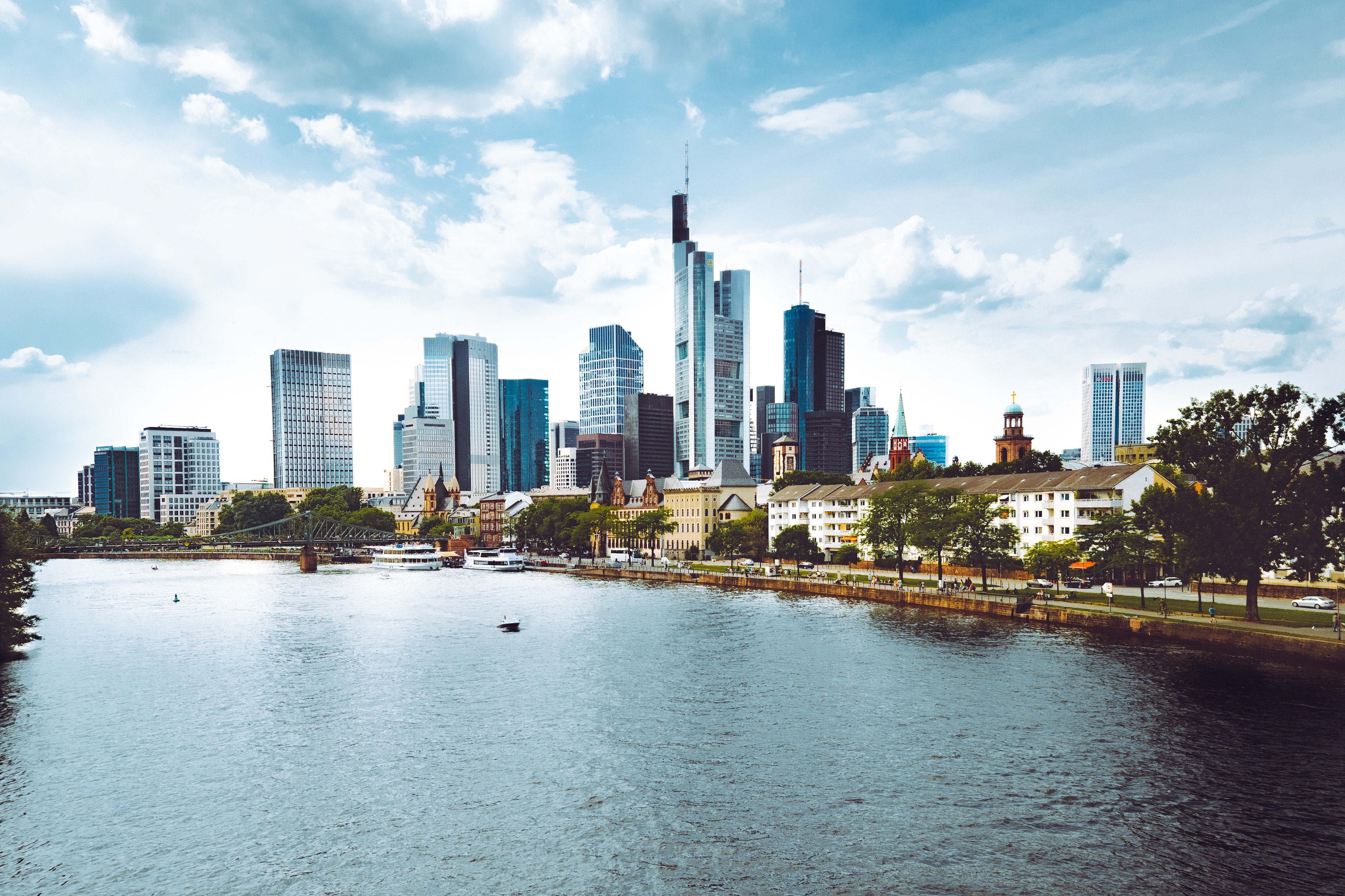 Skyline van Frankfurt, het financiele hart van Duitsland