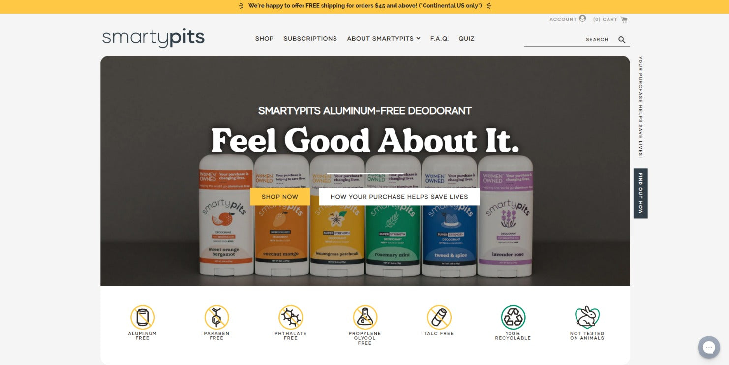 SmartyPits Shopify-webshop