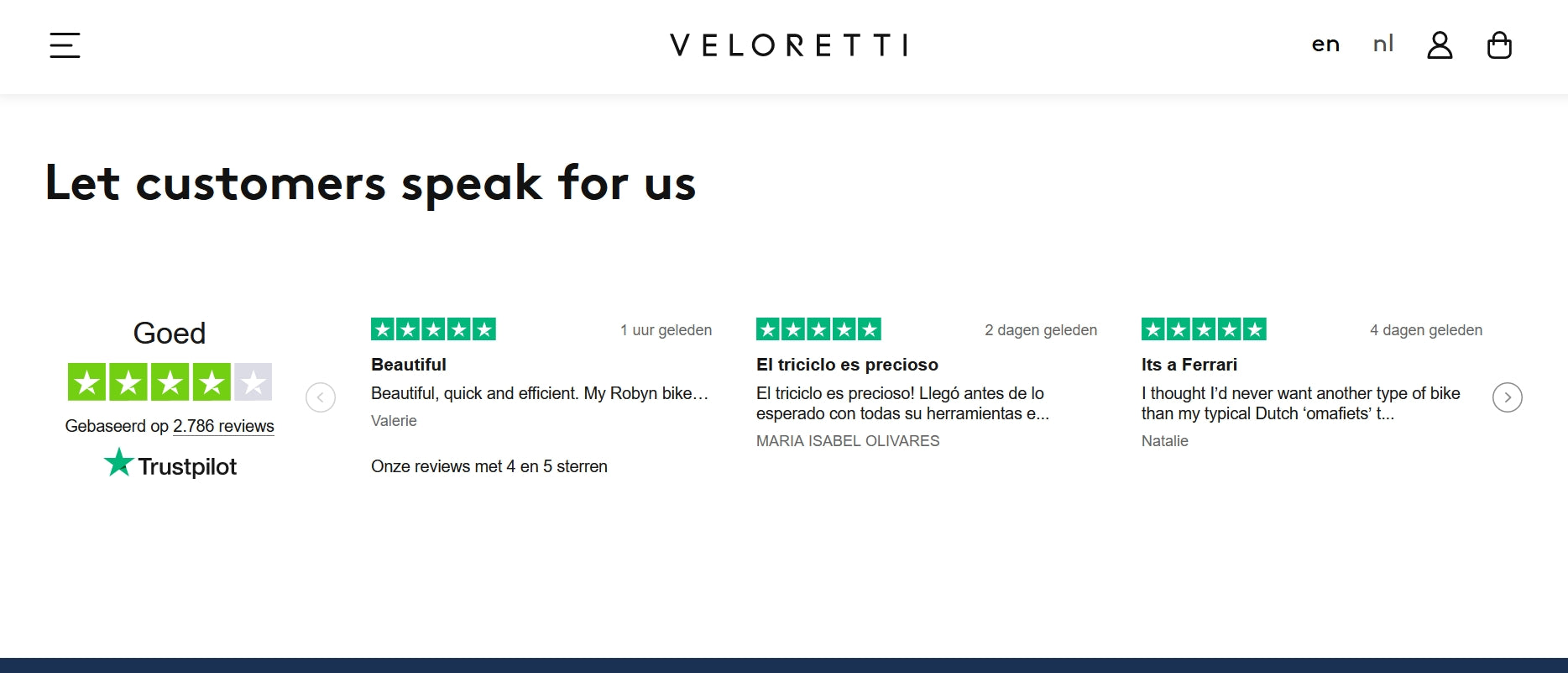 veloretti social proof