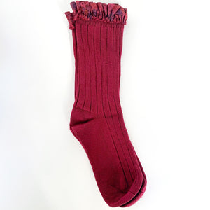 Floral Ruffle Calf socks (8 color options)