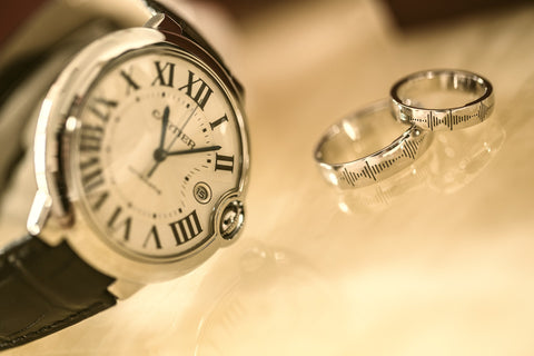 wedding rings with a cartier watch