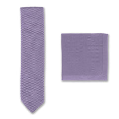 Cravate et pochette de costume en tricot bleu lilas, accessoires de mariage pour garçons d'honneur de BroniandBo