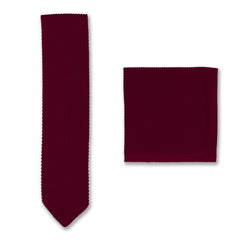 Mulberry knitted Tie and Pocket Square set wedding accessories for groomsmen