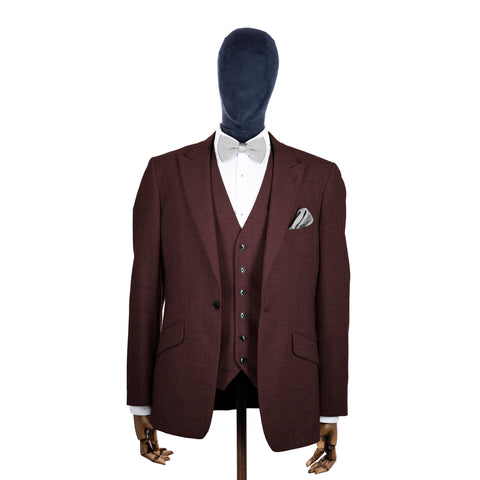 Silver knitted bow tie and pocket square with brown suit on a mannequin-BroniandBo