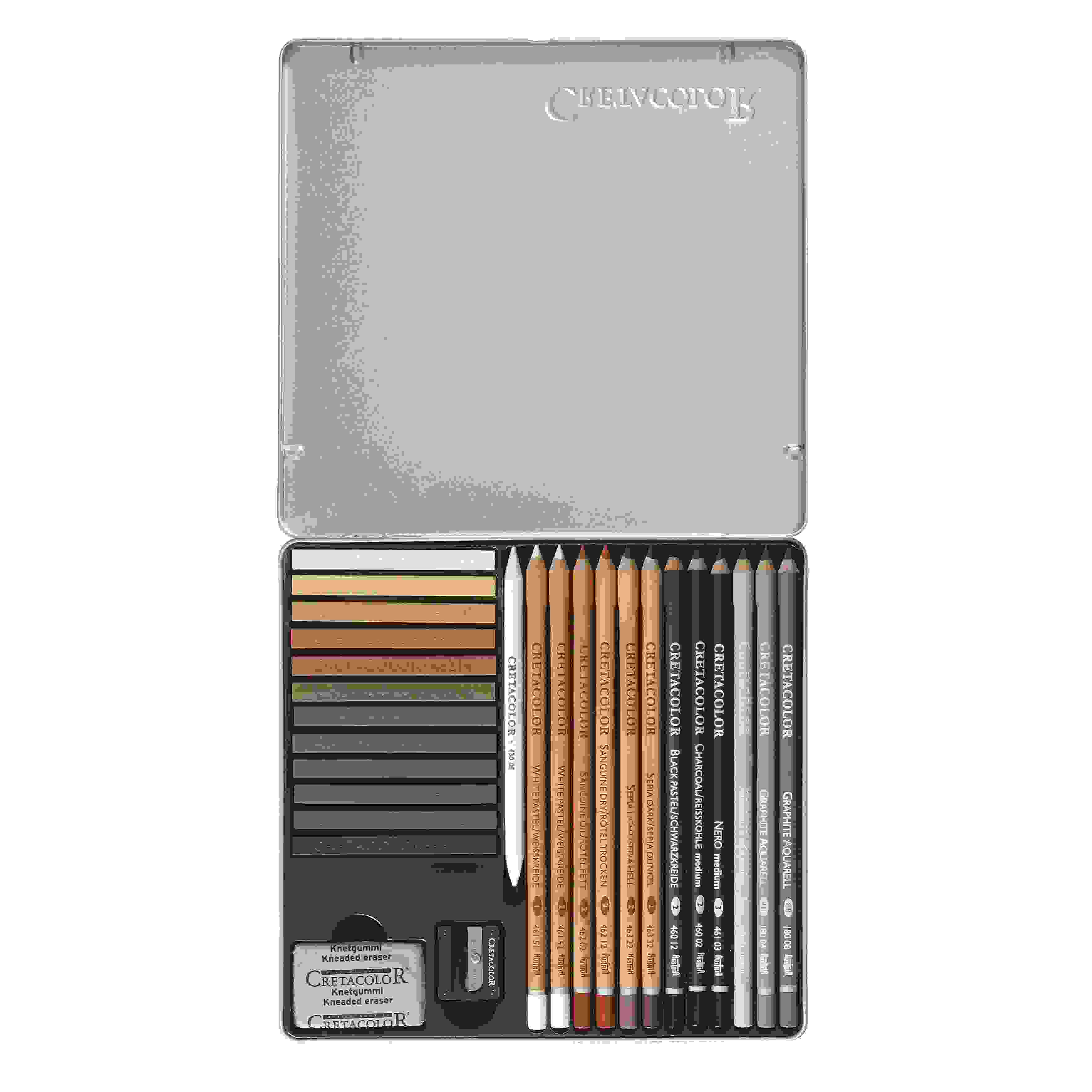 Cretacolor Wooden Black Box Charcoal and Drawing Set of 20