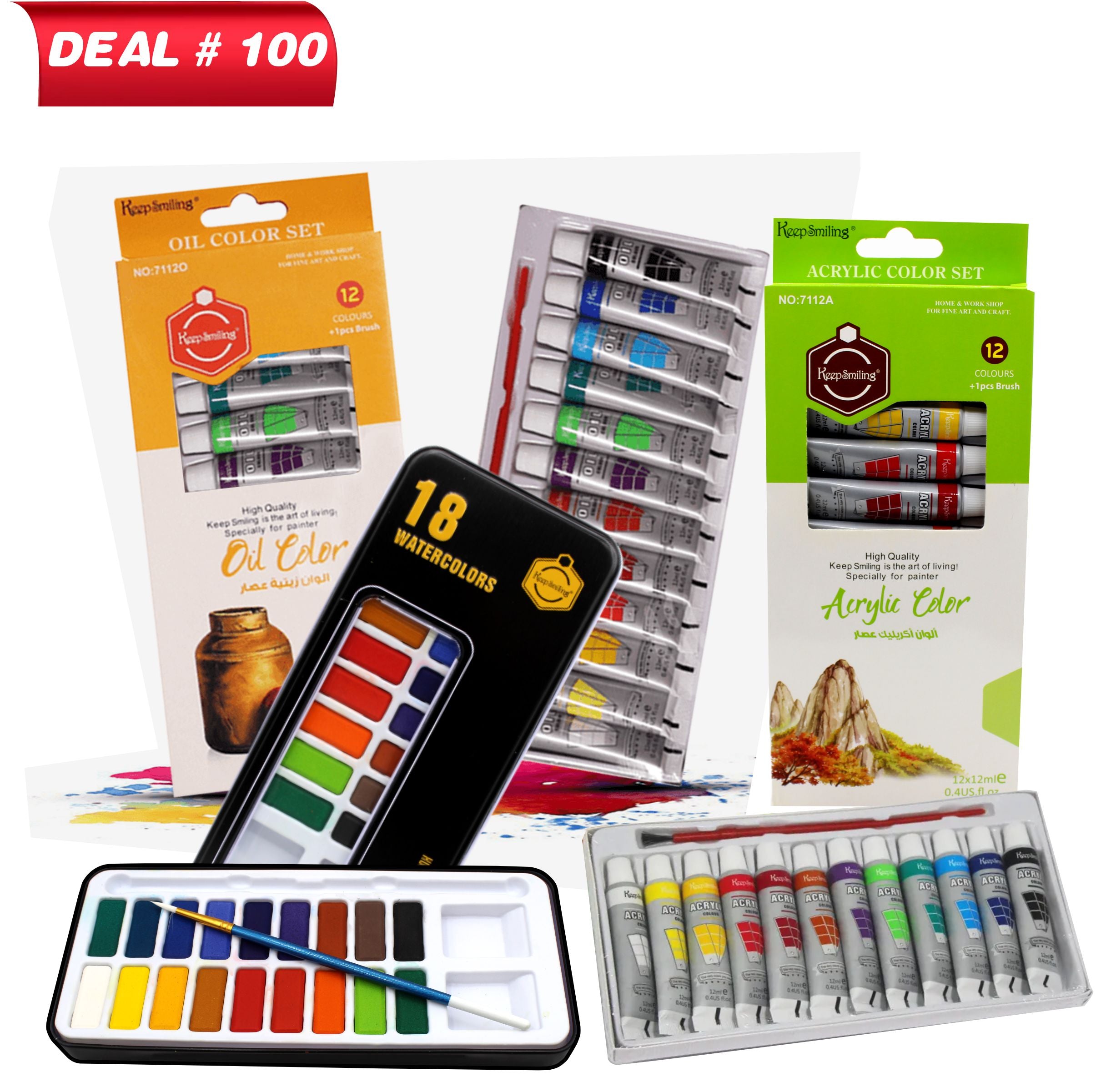 Keep Smiling Acrylic Paint Set 30ml Set of 12