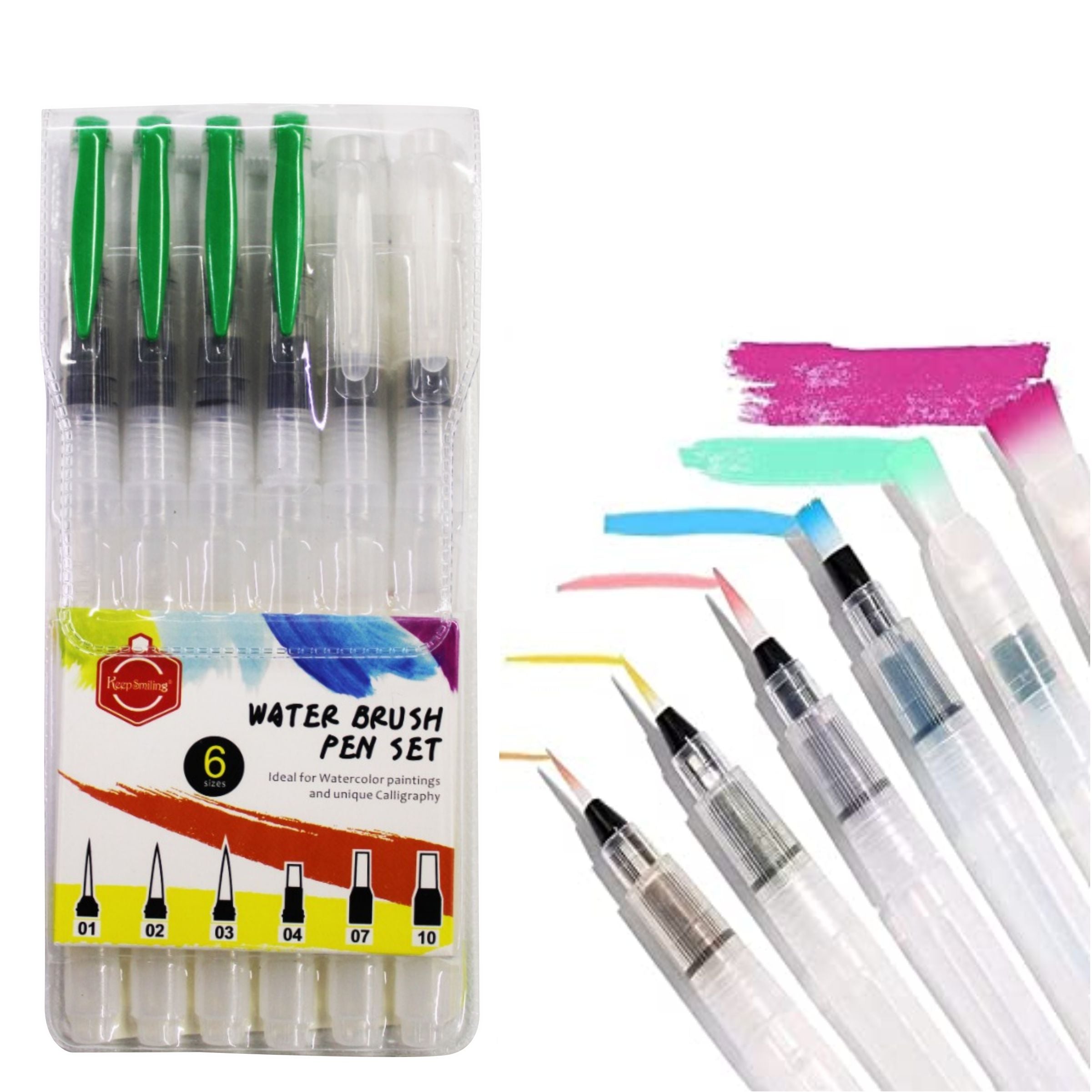 Keep Smiling Water Brush Pen Set 3 Pcs  Pencel DE Agua Water Brush 3 –