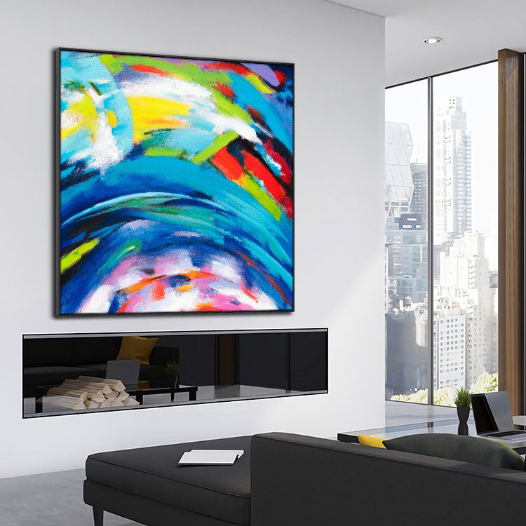Large Painting Canvas Office Decor  Oil Painting Original Oil Painting Modern | The colours of the rainbow