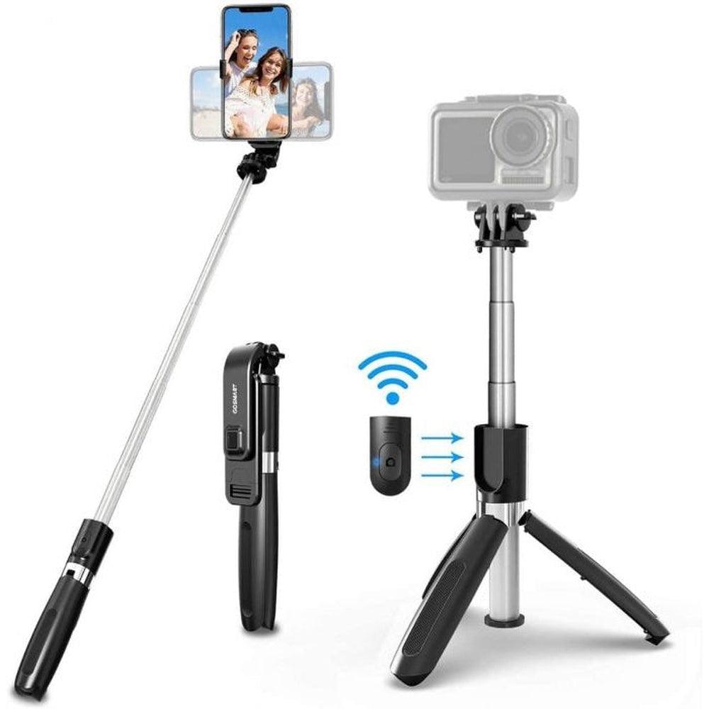 

GOSMART Selfie Stick And Tripod - White/Black