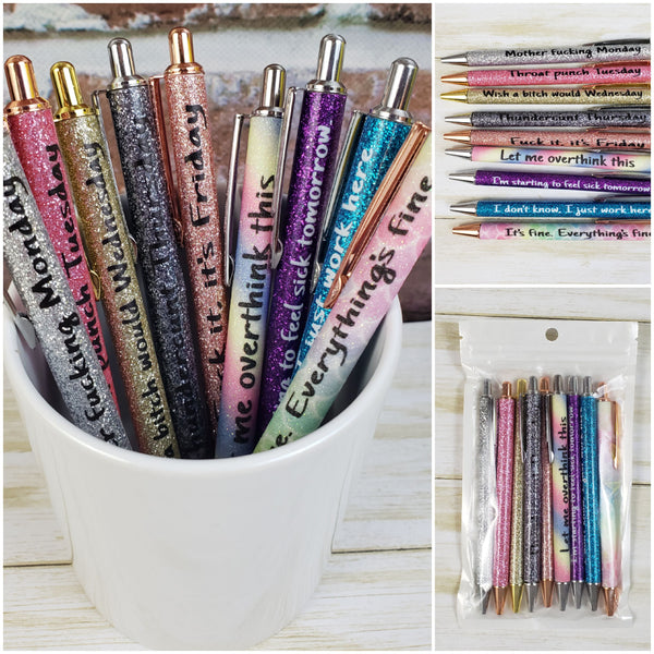 Cuss Word Weekly Pens Set 